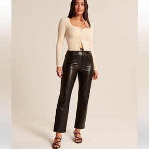 Abercrombie Vegan Leather Ankle Straight pant